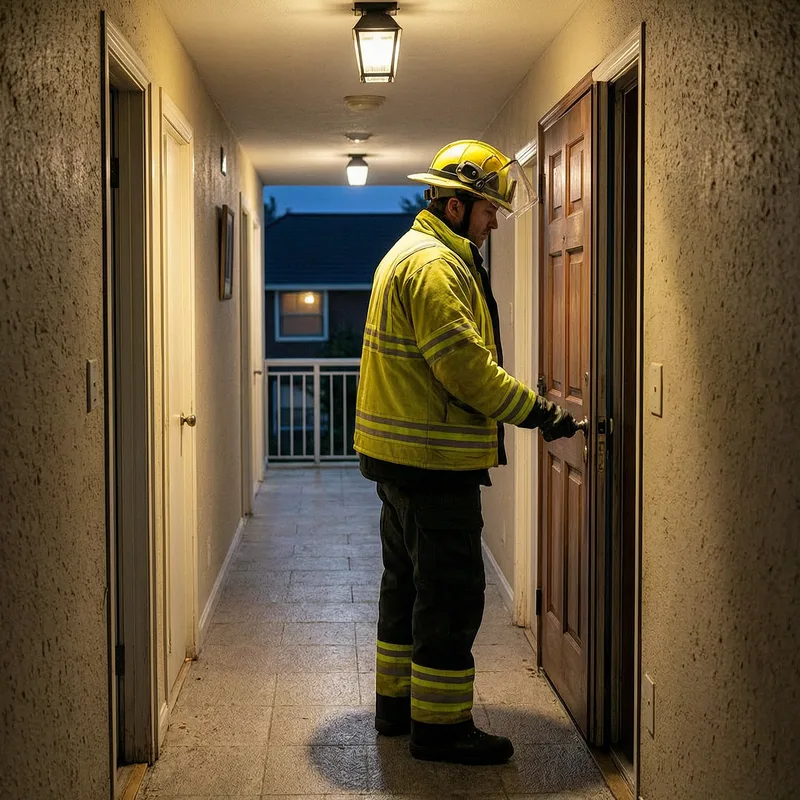 Professional locksmith working on emergency door lock in Mannheim apartment