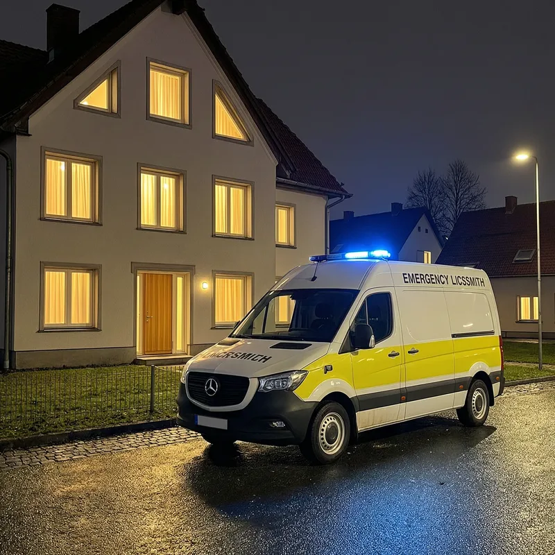 Professional locksmith at work on a residential door lock in Wetzlar