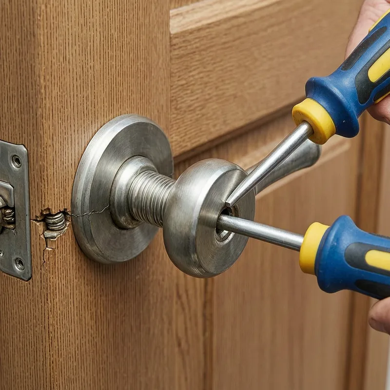 Close-up of high-quality lock cylinder and key