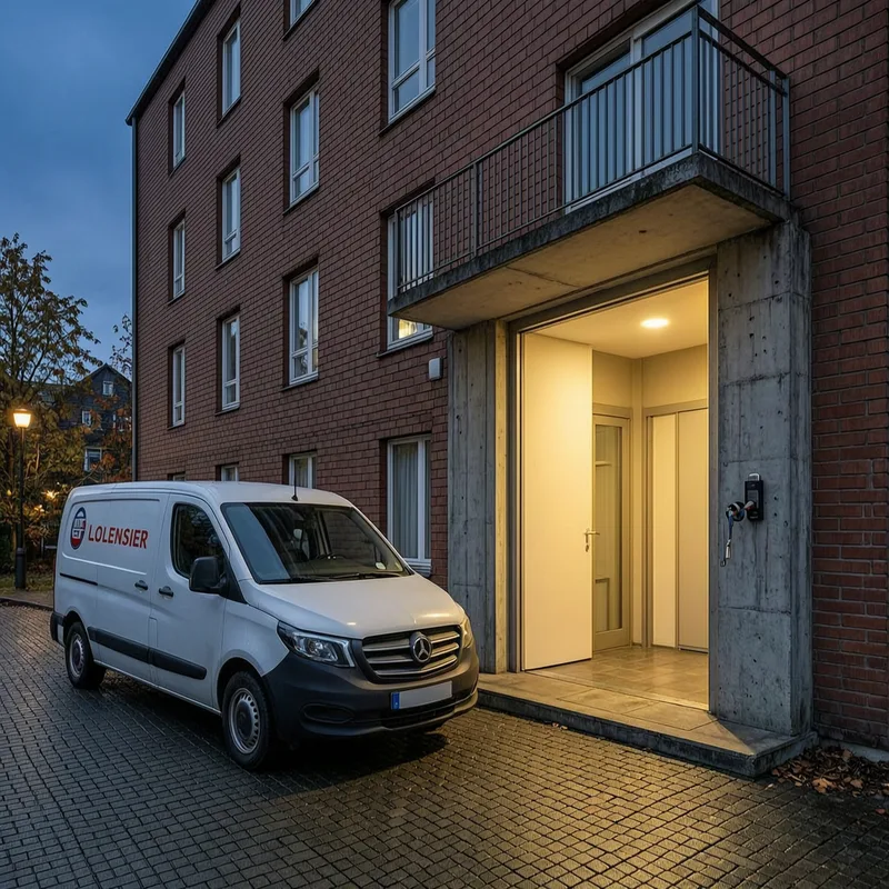 Locksmith responding to apartment lockout near Nürnberg train station
