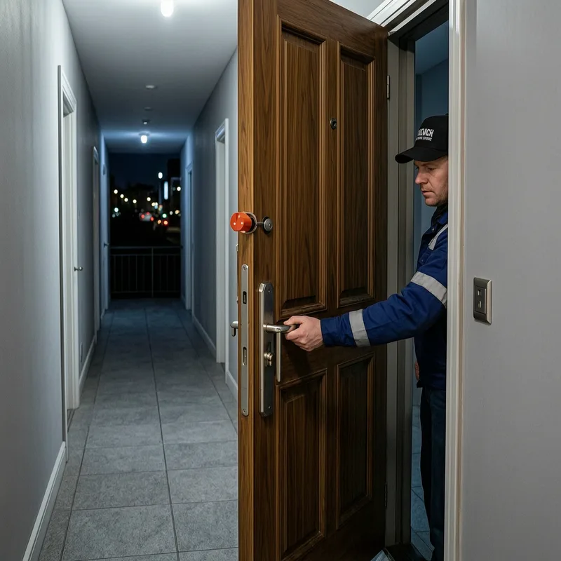 Locked door scenario in Wolfenbüttel showing need for emergency locksmith assistance