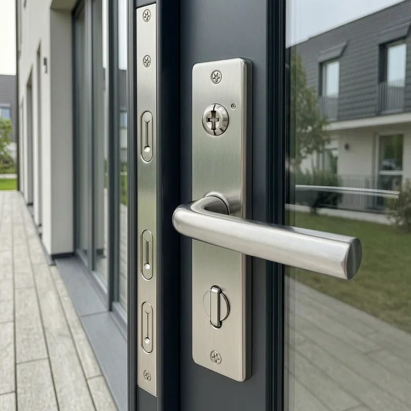 Professional locksmith in Germany using tools to open a residential apartment door lock during an emergency lockout service