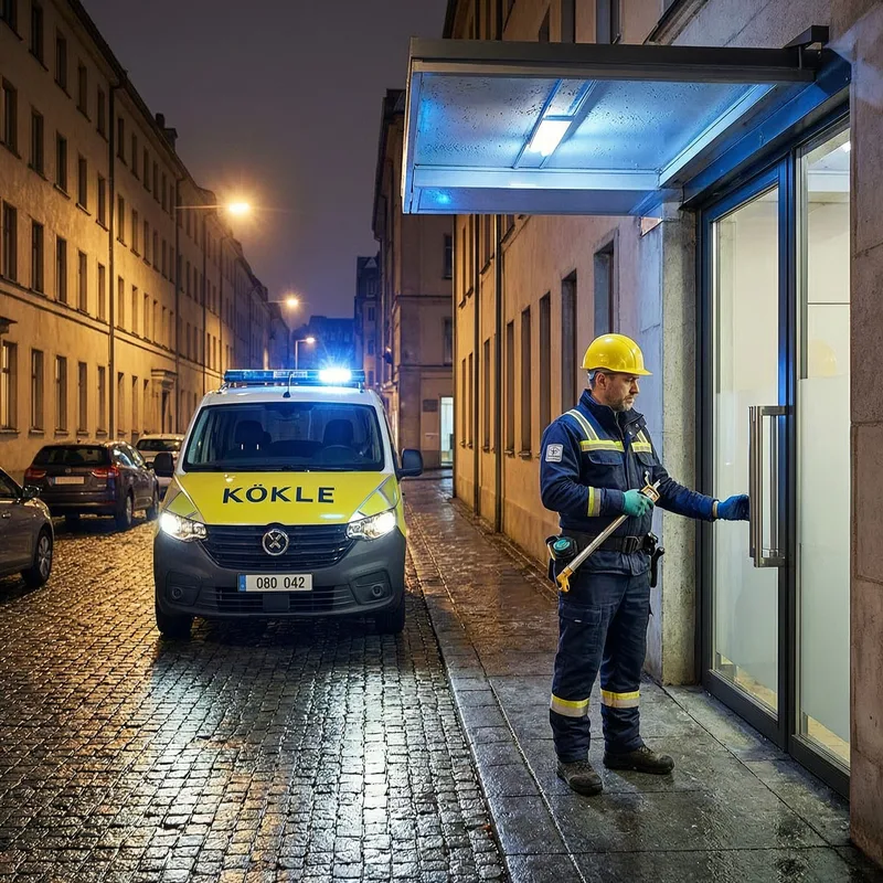 Professional English-speaking locksmith at work in Germany