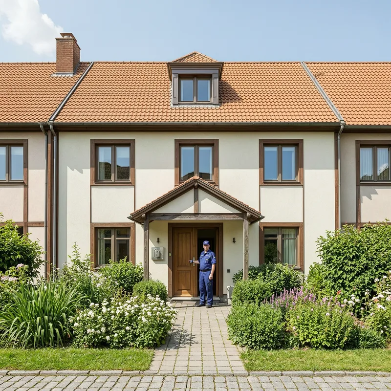 English-speaking locksmith opening an apartment door in Hamburg with professional tools