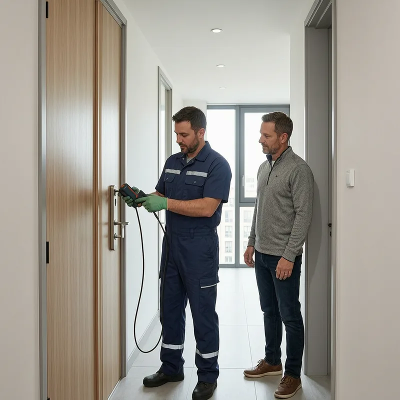 Locksmith assisting with residential lockout scenario in Augsburg