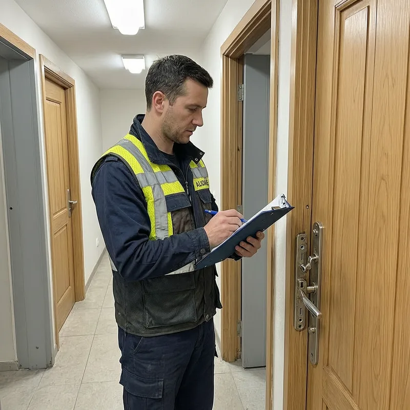 Experienced locksmith working on a residential lock in Wolfenbüttel