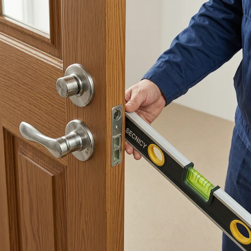 Close-up of high-quality lock and key mechanism