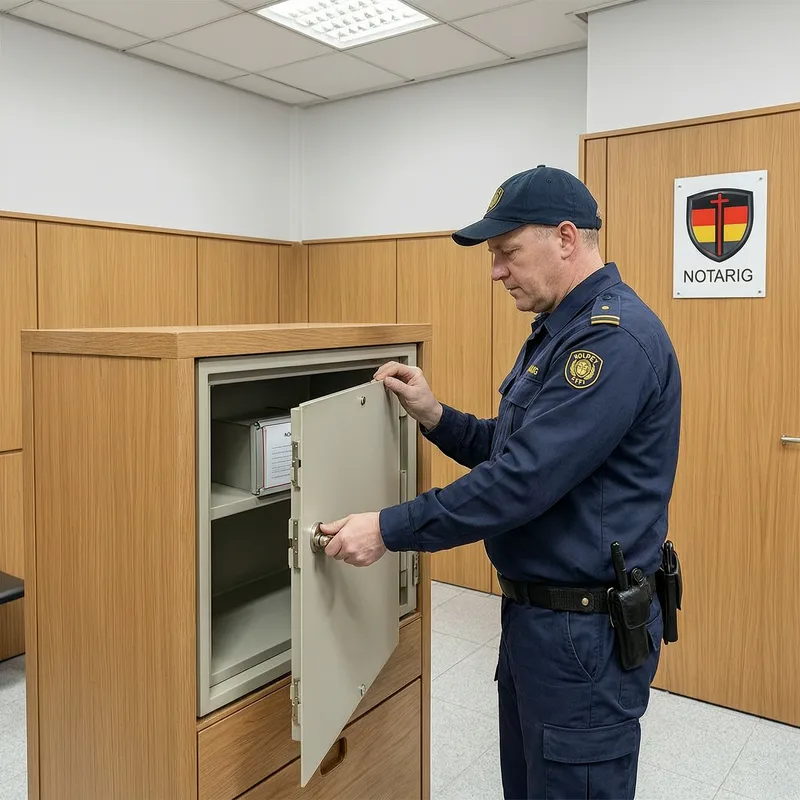 Certified locksmith technician performing non-destructive safe opening in Nürnberg