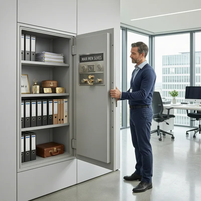 Fire-resistant office safe prepared for professional opening and access restoration
