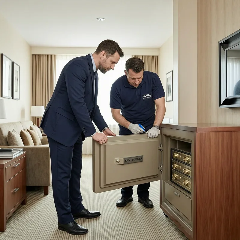 Selection of fire-proof and security safes of various sizes that require professional opening